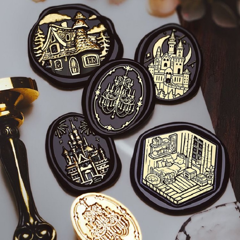 Wax Seal Stamp Set - ختم شمعي عتيق بتصميم قلعة قديمة،