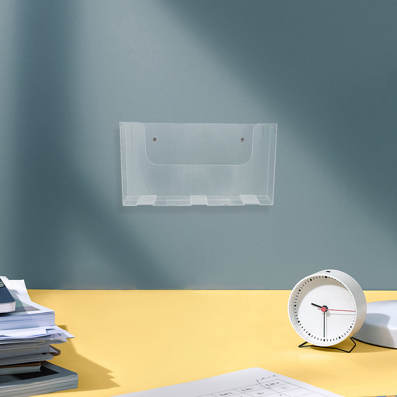 Magazine Holder Rack - حامل ملفات أكريليك للحائط (قطعتان) لتوفير